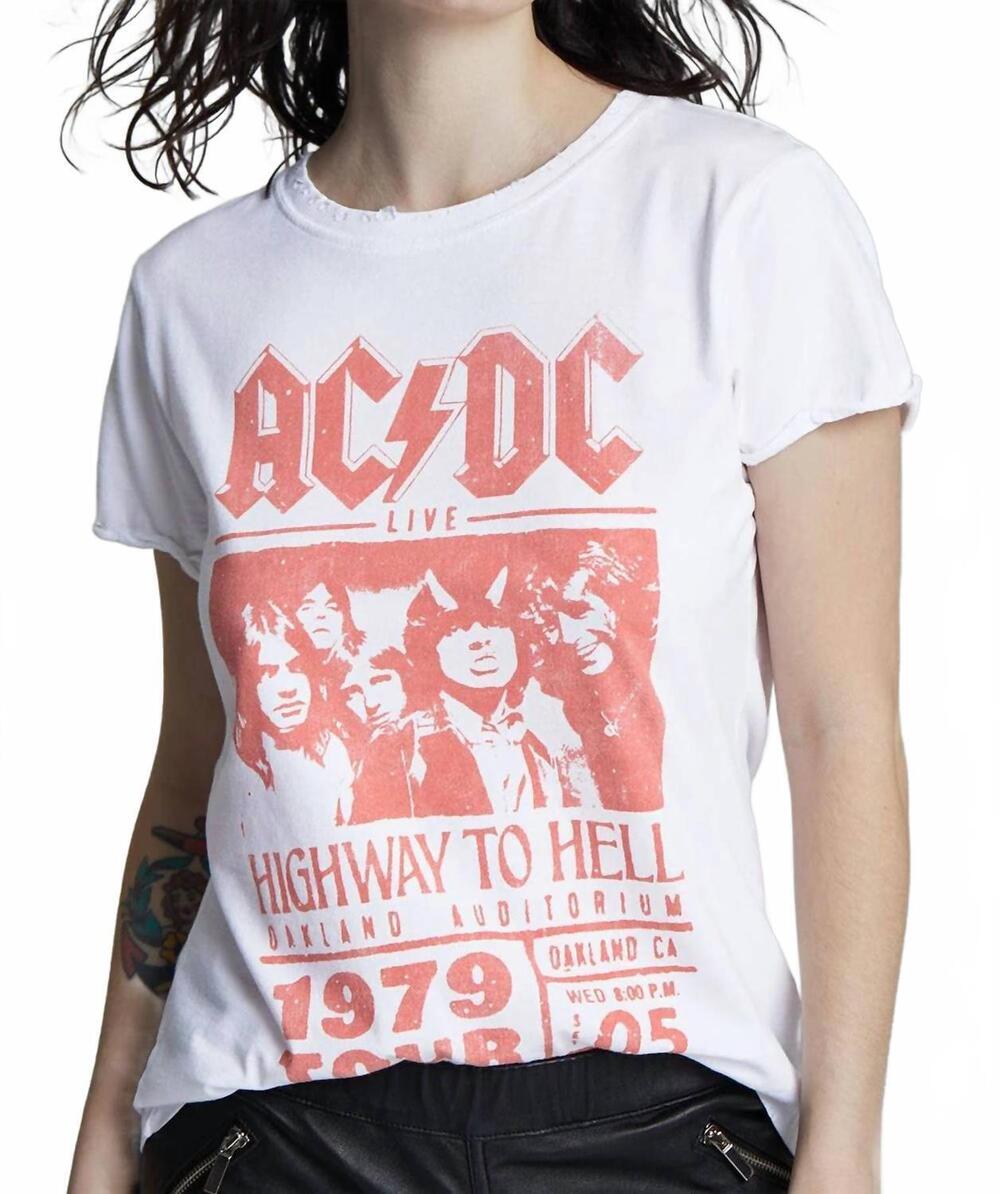 NEW RECYCLED KARMA acdc highway to hell tour fitted t-shirt in white